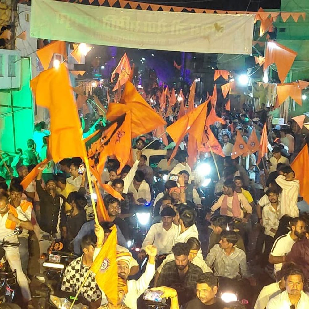 रामनवमी से पहले निकली भव्य संदेश वाहन रैली:सैकड़ों युवा हुए शामिल; आज मनेगा भगवान श्रीराम का जन्मोत्सव