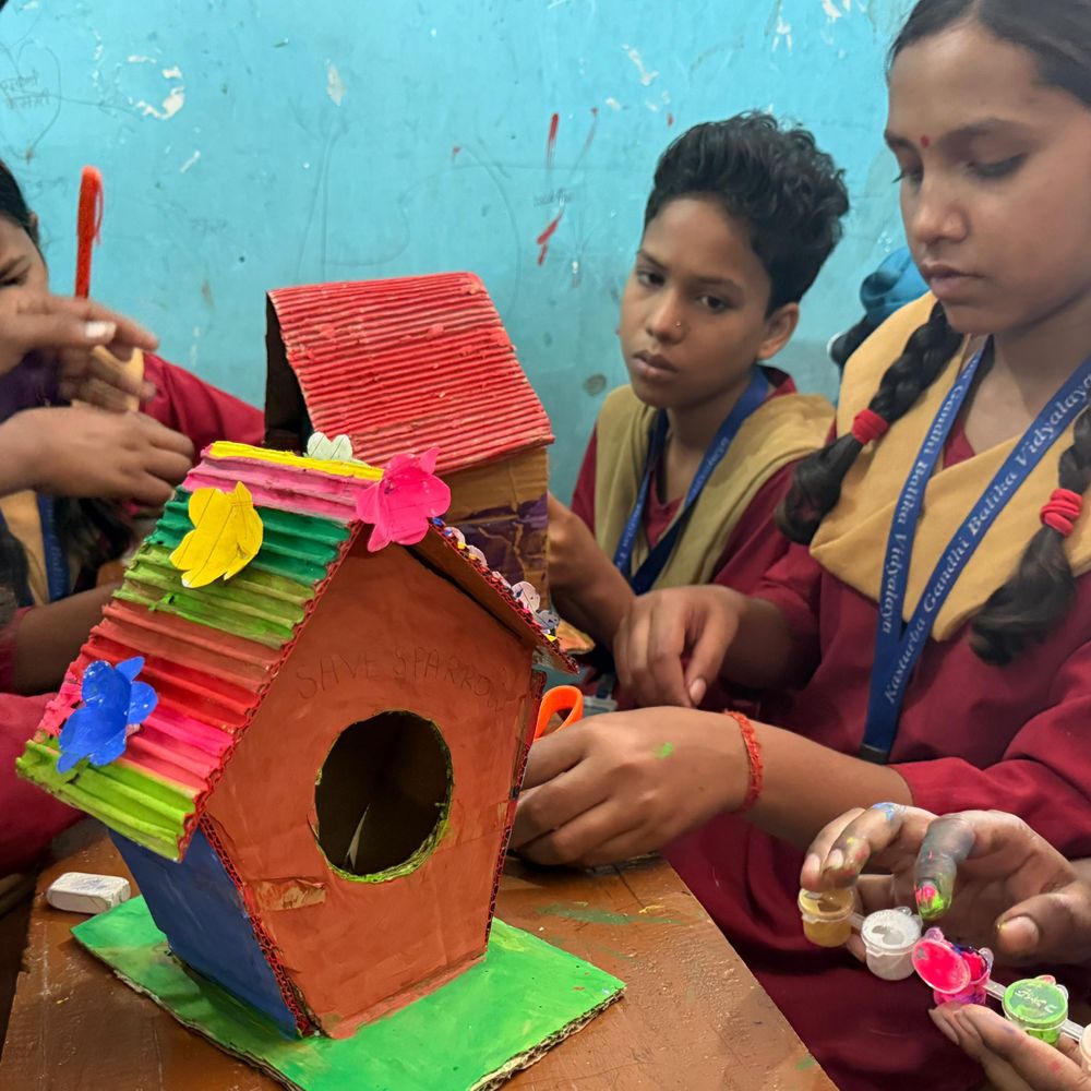 जू सफारी में सिखाए घोंसला बनाने के गुर:नन्हीं गौरैया को बचाने के लिए राजगीर के बच्चों ने बढ़ाए हाथ, छात्रों ने प्रतियोगिता में लिया हिस्सा