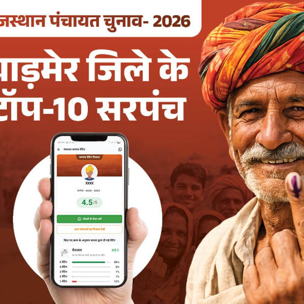 बाड़मेर में टॉप-10 में 18 सरपंचों को जगह:दैनिक भास्कर एप सर्वे में पहले स्थान पर ही पंवारिया तला की जेठी देवी, पांच में से 4.8 अंक मिले