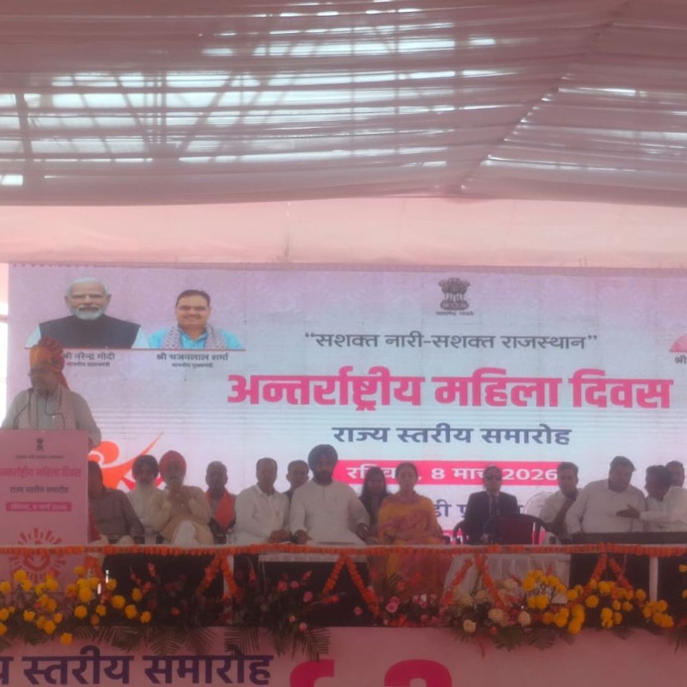 मुख्यमंत्री बोले: किसान-महिलाओं के हित में काम कर रही सरकार:हनुमानगढ़ में 1000 करोड़ से अधिक के विकास कार्यों का लोकार्पण