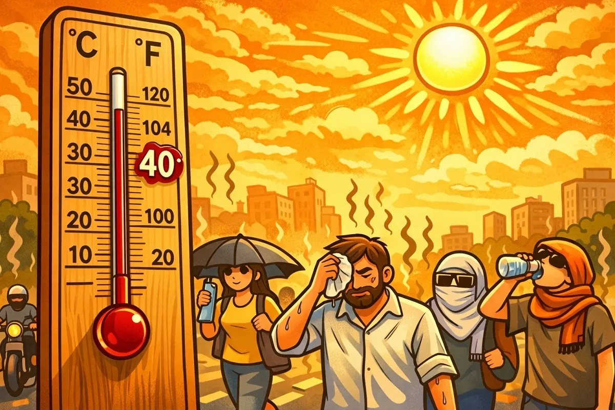 गुजरात में गर्मी के तेवर बढ़े, राजकोट-सुरेंद्रनगर में @ 40 डिग्री