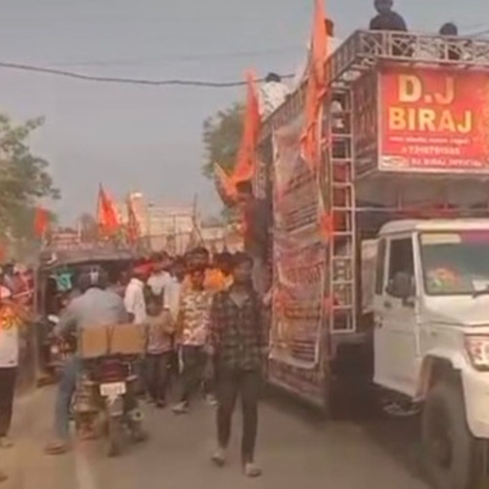 रामनवमी पर राजनगर में निकला जुलूस:जय श्री राम के लगे नारे, 100 से अधिक लोग हुए शामिल