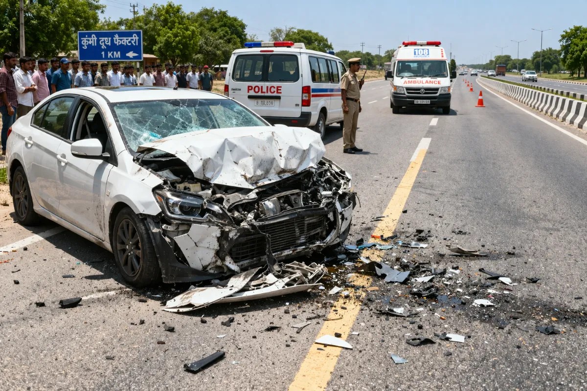 Kanpur Dehat News: हाईवे पर भीषण टक्कर, दो की मौत, दो गंभीर