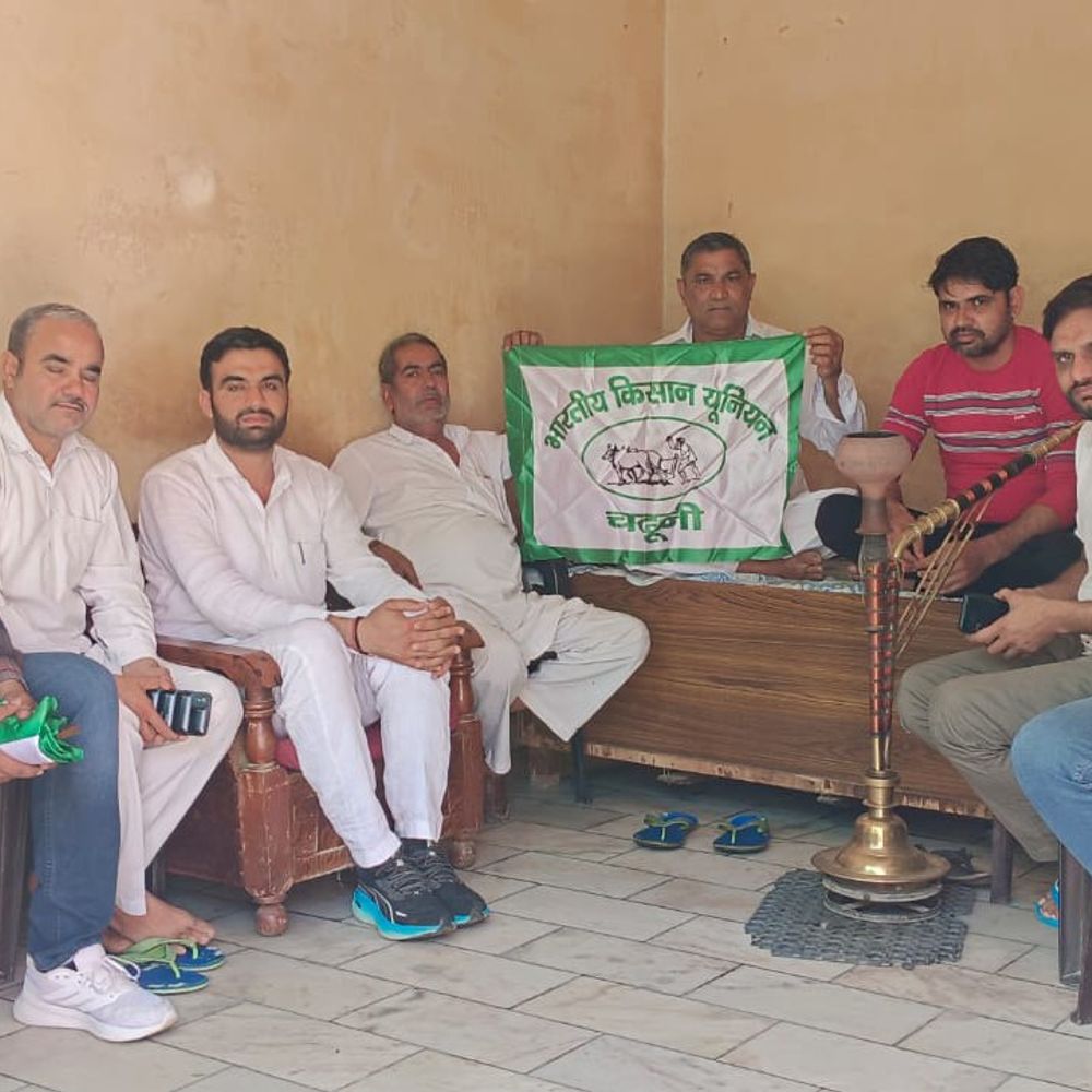 जुलाना में किसानों ने किया अमेरिकी ट्रेड डील का विरोध:बोले- 23 मार्च को पीपली जनआक्रोश रैली में होंगे शामिल; प्रचार तेज