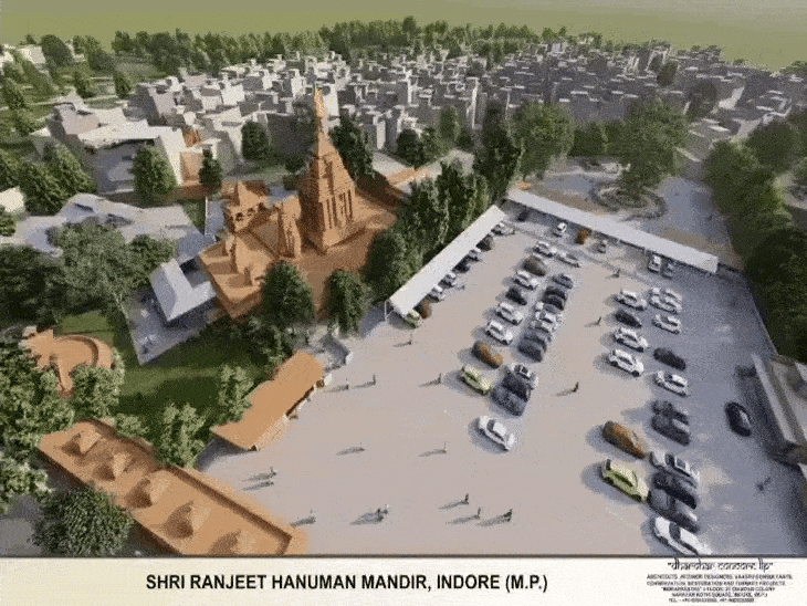 रणजीत हनुमान मंदिर के भव्य स्वरूप का काम तेज:रणजीत लोक बनाने के लिए दिन के बजाए रात में हो रहा काम, दर्शन व्यवस्था में परिवर्तन