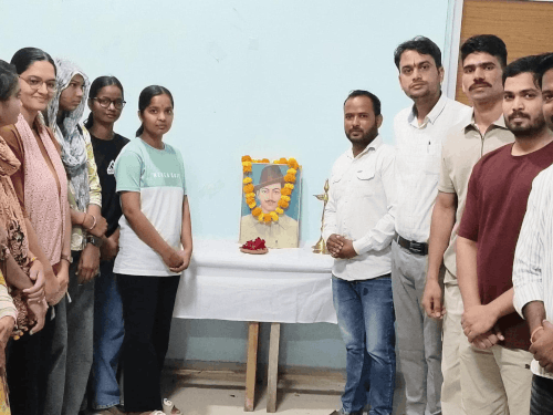 बांगड़ कॉलेज में भगतसिंह, राजगुरु और सुखदेव को किया याद:शहीद दिवस पर दी श्रद्धांजलि, एक साथ गाया ‘वंदे मातरम्’