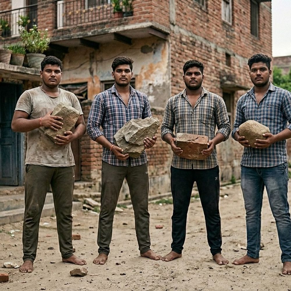 घर के बाहर शराब पीने से मना करने पर पथराव:बुजुर्ग मां को धक्का दिया, आरोपियों ने जमकर मचाया उत्पात