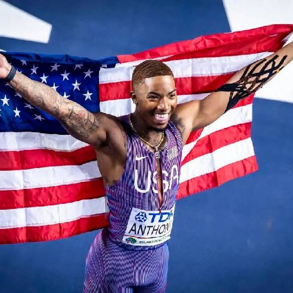 ट्रैक एंड फील्ड की नई सनसनी:रेस से पहले ब्लड क्लॉट, फिर भी चैम्पियन; US के जॉर्डन एंथनी ने जीता 60 मीटर का वर्ल्ड गोल्ड