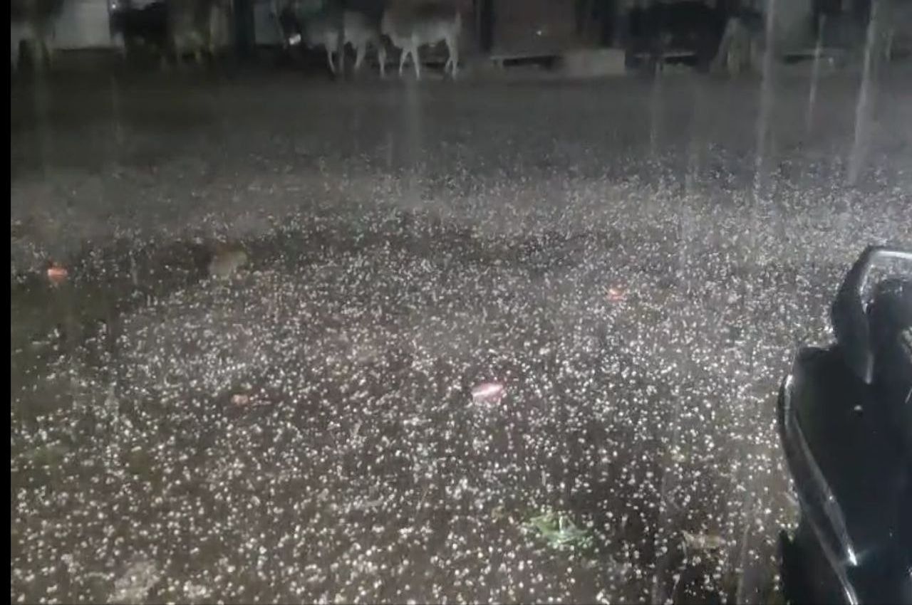 खेतों में बिछी सफेद चादर…किसानों की बढ़ी चिंता