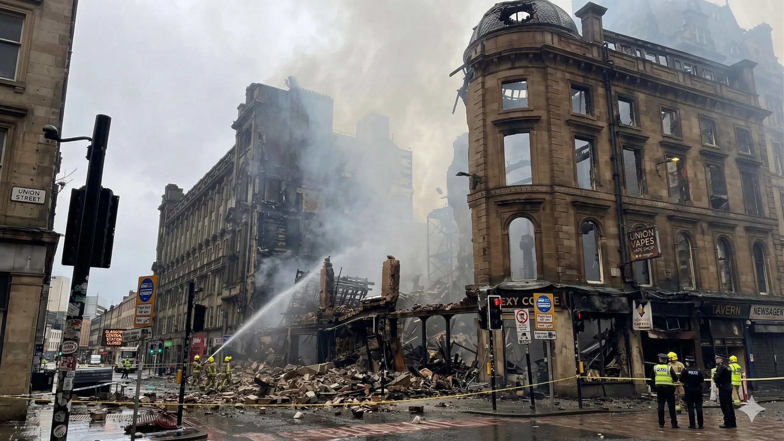 ग्लासगो में भीषण आग के बाद रेलवे स्टेशन बंद, इमारत खाक, ट्रेन सेवाएं ठप, देखें तबाही का खौफनाक मंजर