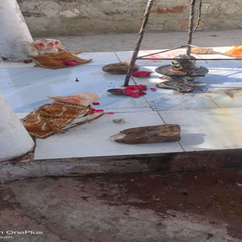 मंदिर में तोड़फोड़,शिव परिवार की मूर्तियां क्षतिग्रस्त्:लोगों ने किया प्रदर्शन,पुलिस ने मामला दर्ज कर बदमाश की तलाश शुरू की