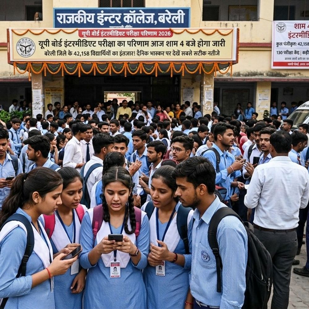 इंटरमीडिएट परीक्षा का परिणाम आज शाम 4 बजे होगा जारी:बरेली जिले के 42 हजार विद्यार्थियों की धड़कनें तेज, दैनिक भास्कर पर देखें सबसे सटीक नतीजे