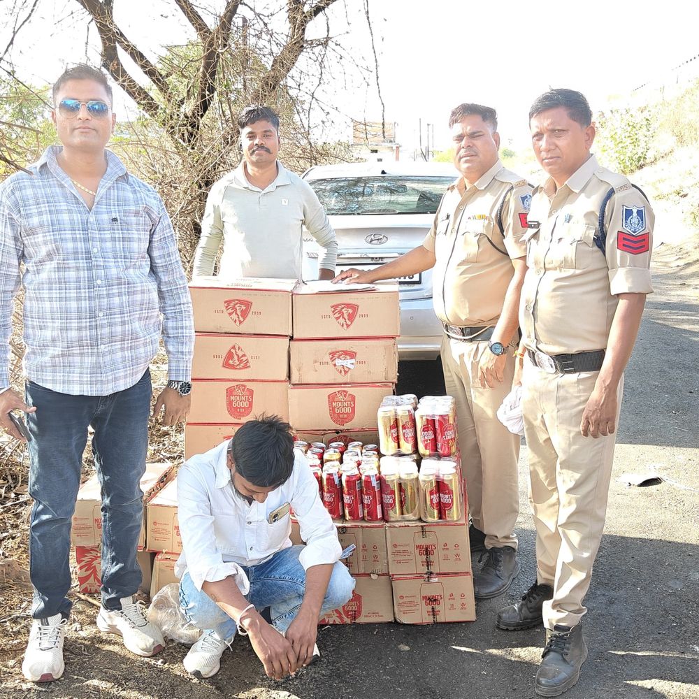 राजगढ़ में अवैध शराब जब्त, एक आरोपी गिरफ्तार:कार से झाबुआ ले जाई जा रही थी 80 हजार की शराब, तलाशी में पकड़ाई