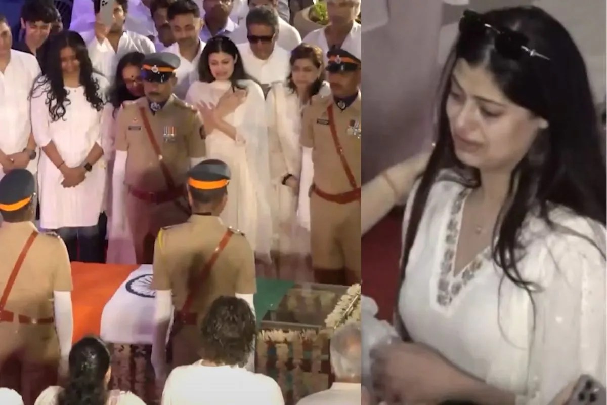 दादी आशा भोसले के अंतिम दर्शन में पोती जमाई की हालत हुई खराब, फूट-फूटकर रोती दिखीं