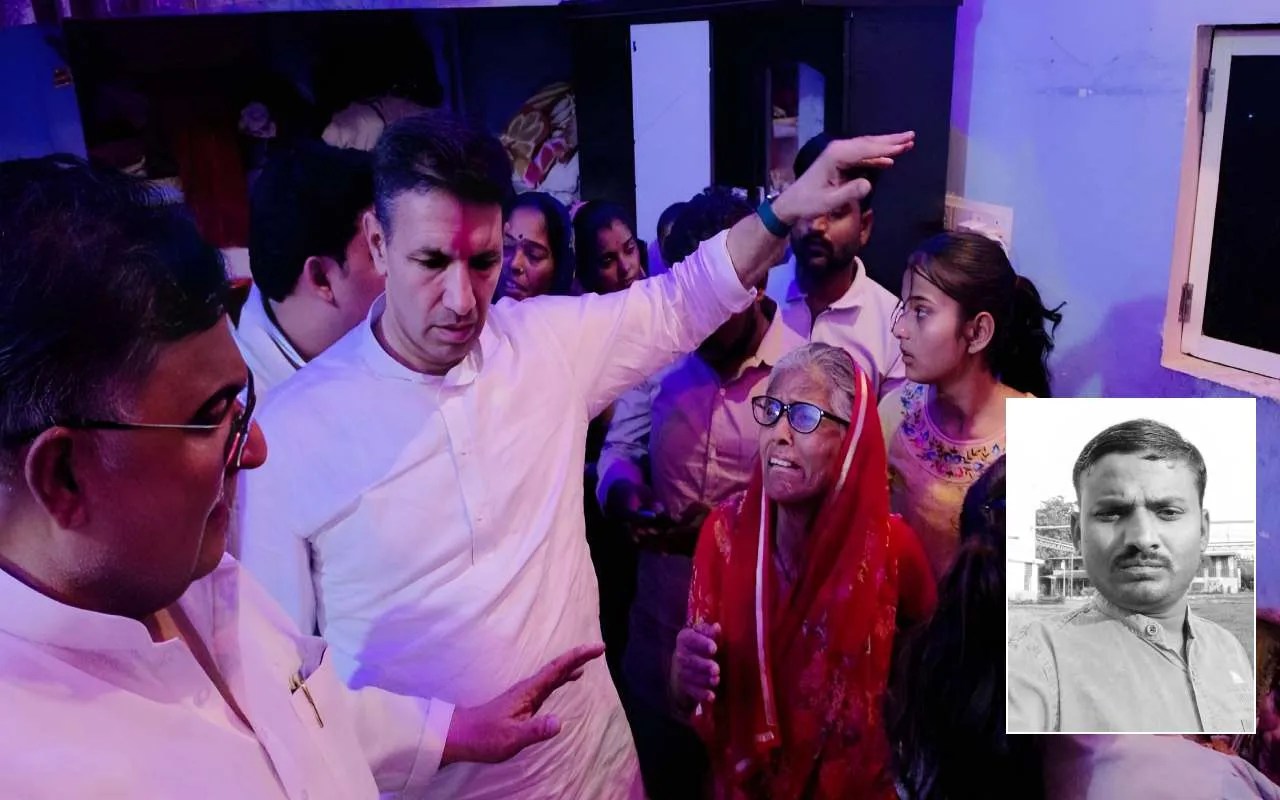 सुरेन्द्र के परिवार से मिले जीतू पटवारी, बोले- ‘एमपी में अद्भुत अराजकता है’