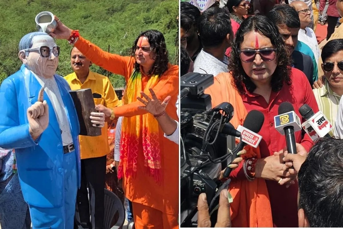 Rajasthan Politics : BJP MLA स्वामी बालमुकुंद आचार्य का ‘समरसता अवतार’, डॉ. भीमराव अंबेडकर की प्रतिमा को दूध से नहलाया, देखें Viral Video