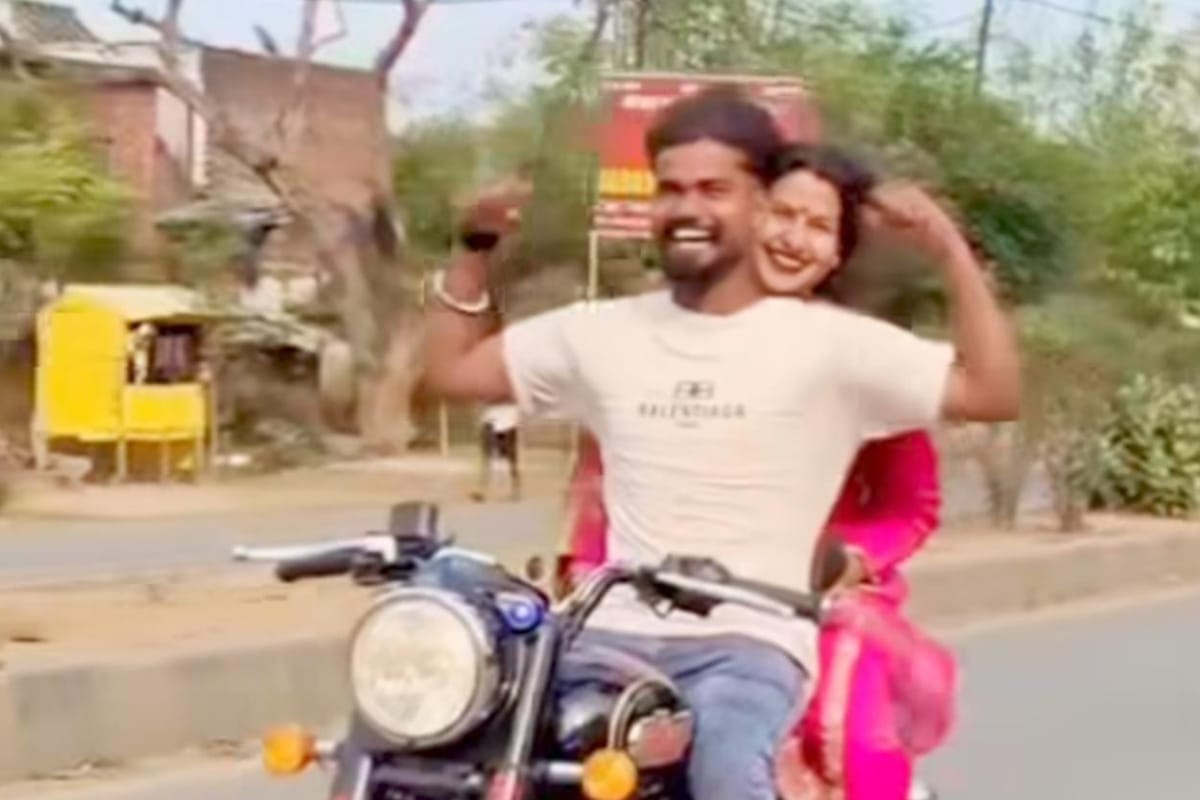 गोरखपुर में महिला के साथ बुलेट पर स्टंटबाजी, प्लेबैक में भोजपुरी गाना…अब हुआ यह हाल