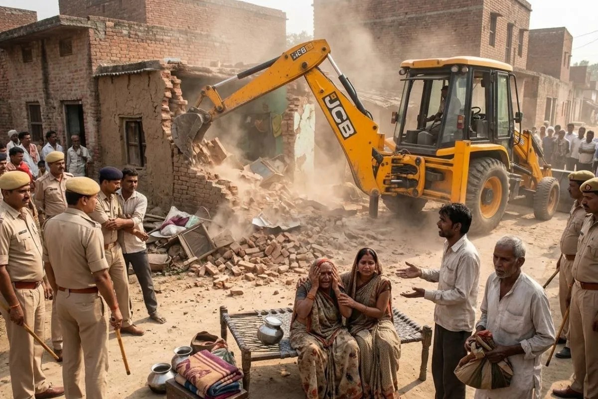 शाहजहांपुर में सिर से छत छिनते देख बेबस हुआ पिता, बेटों के साथ मिलकर मौत को गले लगाने की कोशिश
