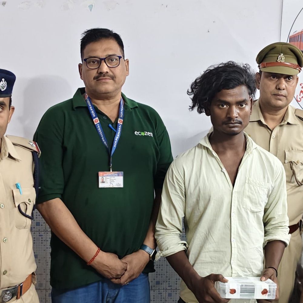 प्रयागराज जीआरपी ने शातिर मोबाइल चोर को किया गिरफ्तार:चोरी का मोबाइल बरामद, प्लेटफॉर्म नंबर 6 के पास से पकड़ा गया