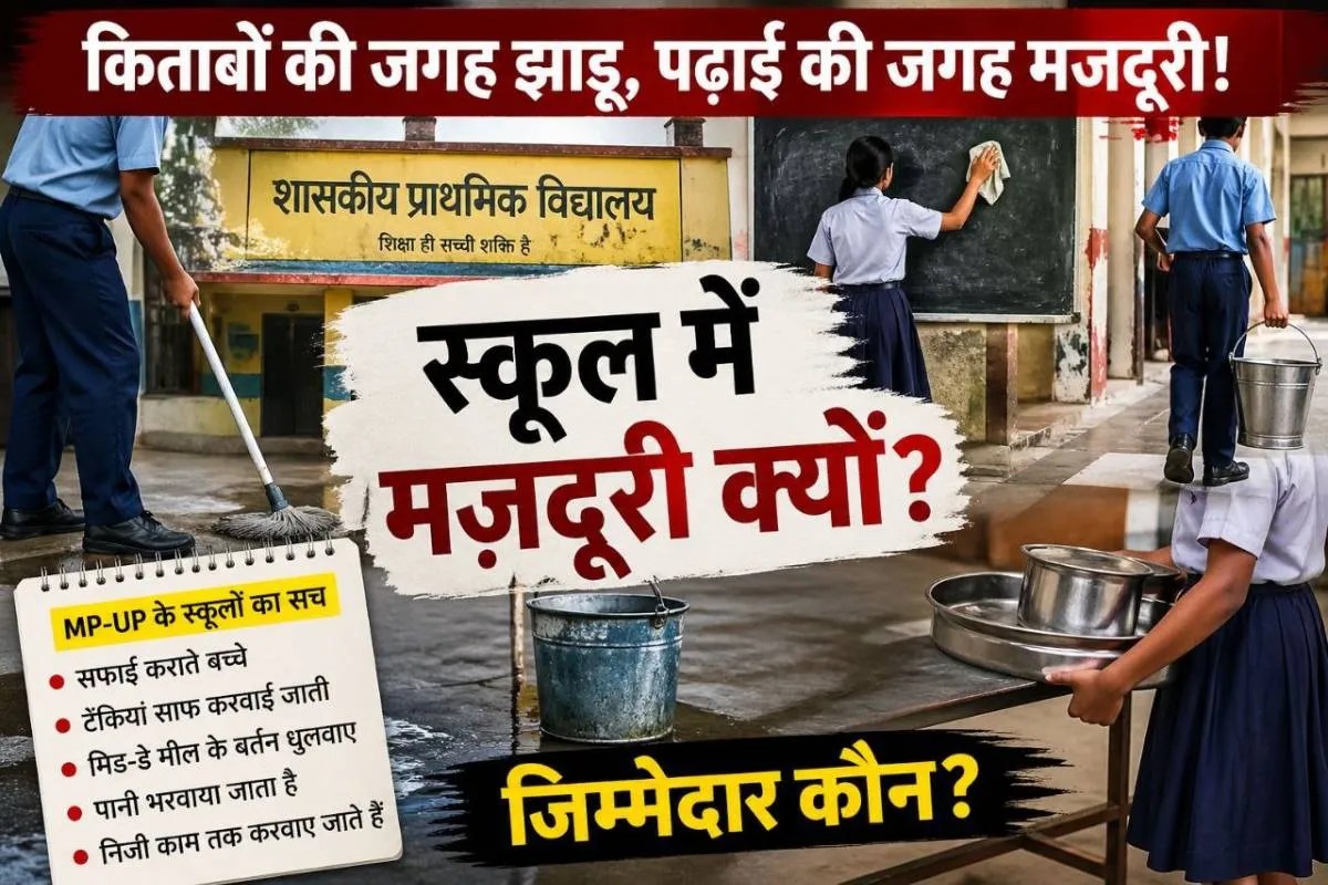 स्कूल में पढ़ाई या मजदूरी? MP-UP में बच्चों से काम करवाने खतरनाक ट्रेंड