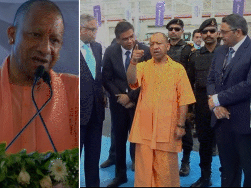 योगी ई-बस में घूमे, बोले- उड़ान रुकने वाली नहीं:लखनऊ के प्लांट में बनी टाटा की 10 लाखवीं गाड़ी, हरी झंडी दिखाई