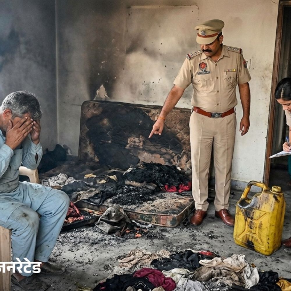 लुधियाना में दामाद ने ससुर के घर को लगाई आग:डीजल छिड़ककर सारा सामान फूंका, परिवार को जान से मारने की धमकी देकर हुआ फरार