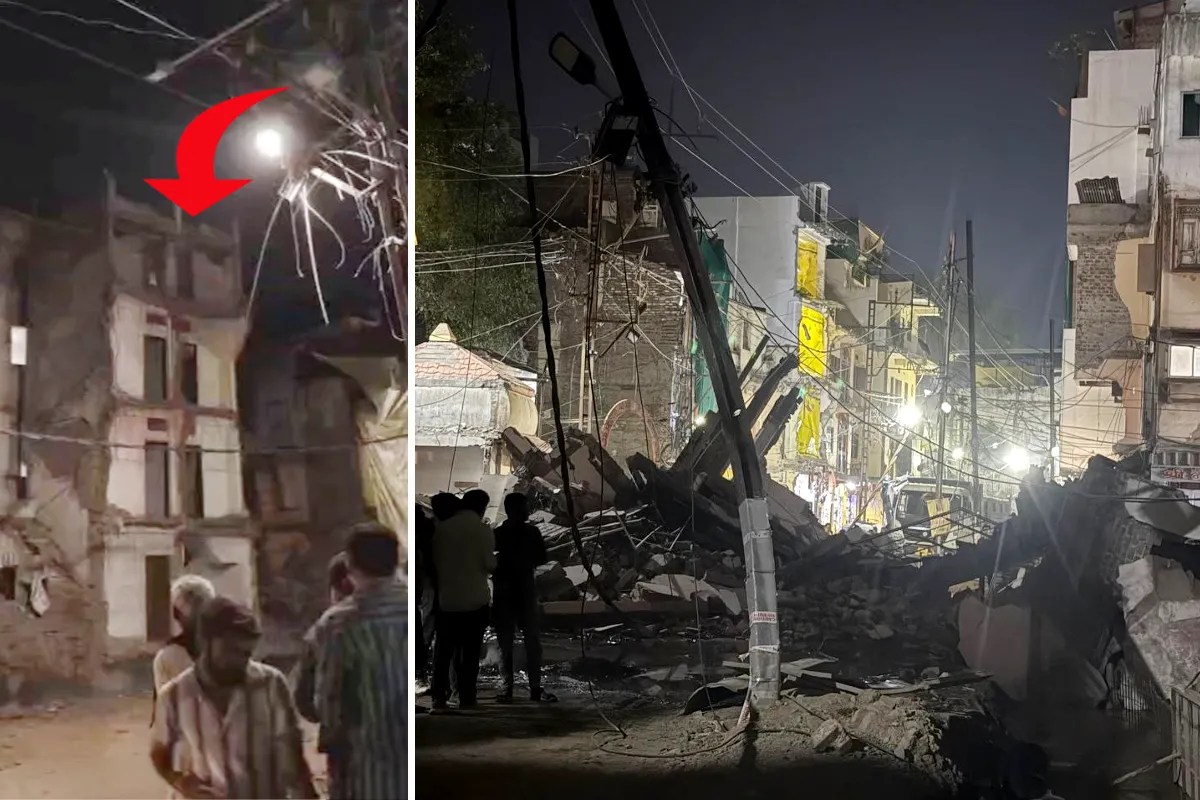 Ujjain Building Collapses: 3-Storey Structure Crumbles Amidst Road Widening Excavation