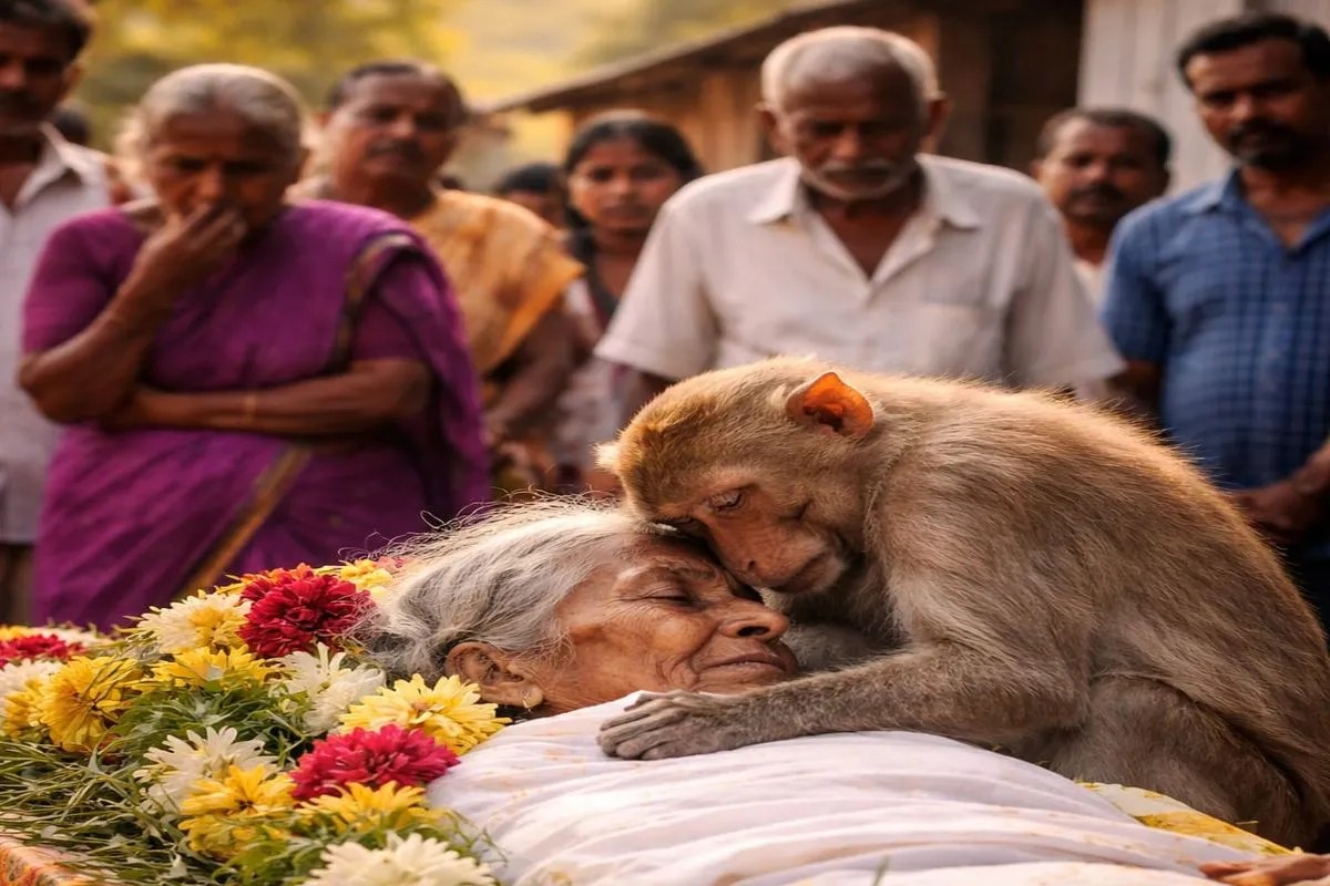 पेट भरने वाली पार्वतम्मा की मौत पर बंदर का अनोखा शोक