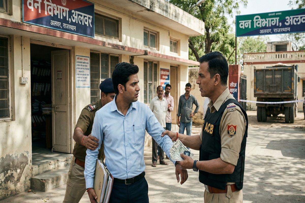 Alwar: डंपर छुड़ाने की रिपोर्ट बनाने के लिए वन विभाग के लिपिक ने मांगी घूस, केस दर्ज 