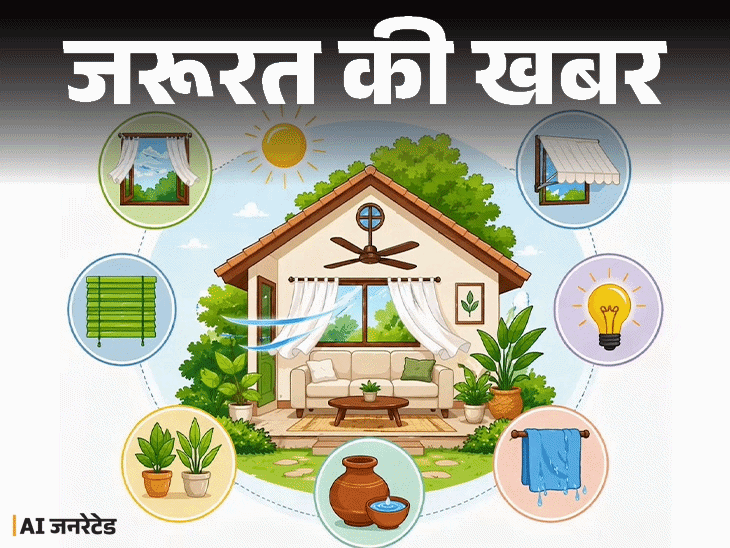 जरूरत की खबर- बिना AC घर को कैसे ठंडा रखें:क्रॉस वेंटिलेशन है जरूरी, आर्किटेक्ट से जानें 8 देसी हैक्स, घर रहेगा नेचुरली कूल