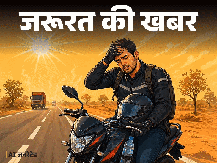 जरूरत की खबर- गर्मियों के लिए बाइक राइडिंग सेफ्टी टिप्स:तेज धूप में चलाते समय बरतें 13 जरूरी सावधानियां, साथ रखें ये सामान