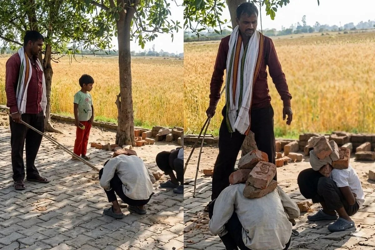 सोनभद्र में मछली पकड़ने गए बच्चों की पीठ पर रखीं ईटें, हाथ में डंडा लेकर बोला- ‘अगर कोई भी हिला, तो बहुत मारूंगा’