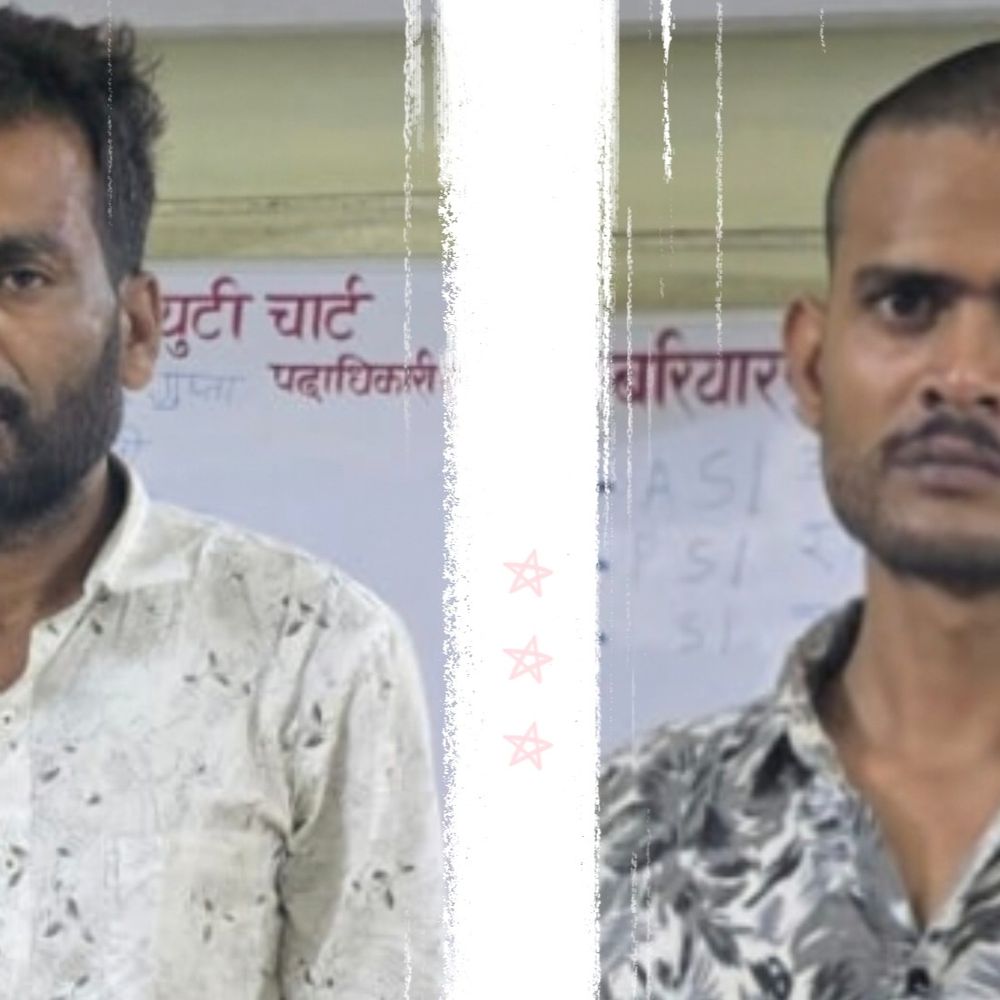 पेट्रोल पंप लूट मामले में दो वांटेड गिरफ्तार:टोल प्लाजा के पास से धराया, गीली मिट्टी से था ढंका था स्कॉर्पियो का नंबर प्लेट