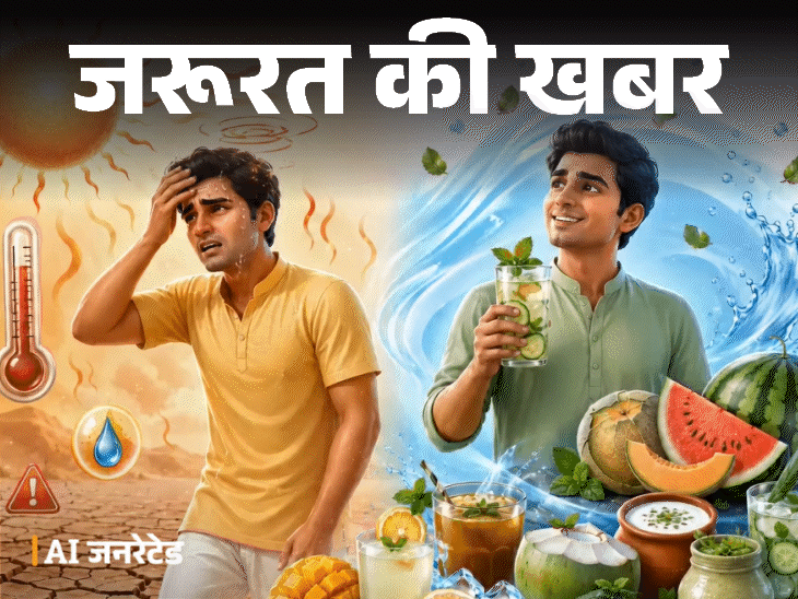 जरूरत की खबर- नौतपा में लू से बचें:शरीर को रखें कूल, सुबह खाएं ये 8 फल, ये 9 ड्रिंक्स शरीर को भीतर से रखेंगे ठंडा