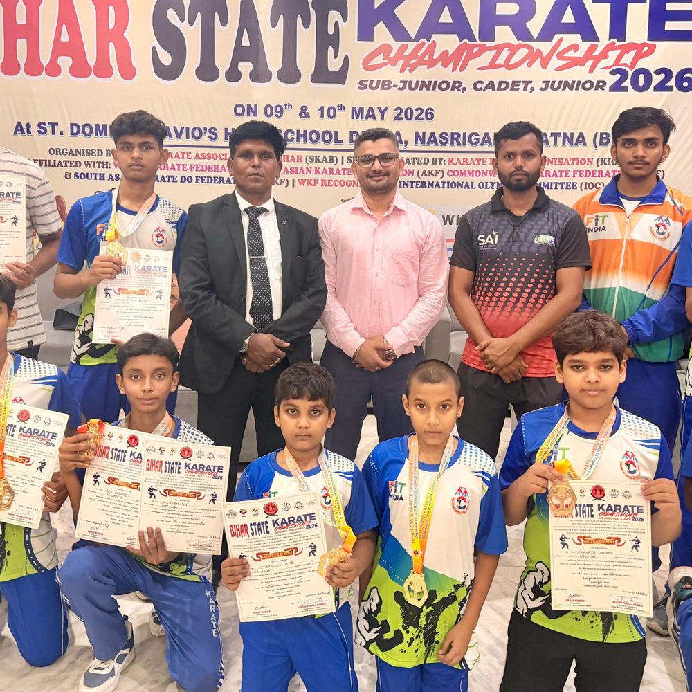 राज्यस्तरीय कराटे में नालंदा के खिलाड़ियों ने 19 पदक जीते:स्वर्ण पदक जीतने वाले राष्ट्रीय कराटे प्रतियोगिता के लिए सिलेक्ट, देहरादून में मुकाबला