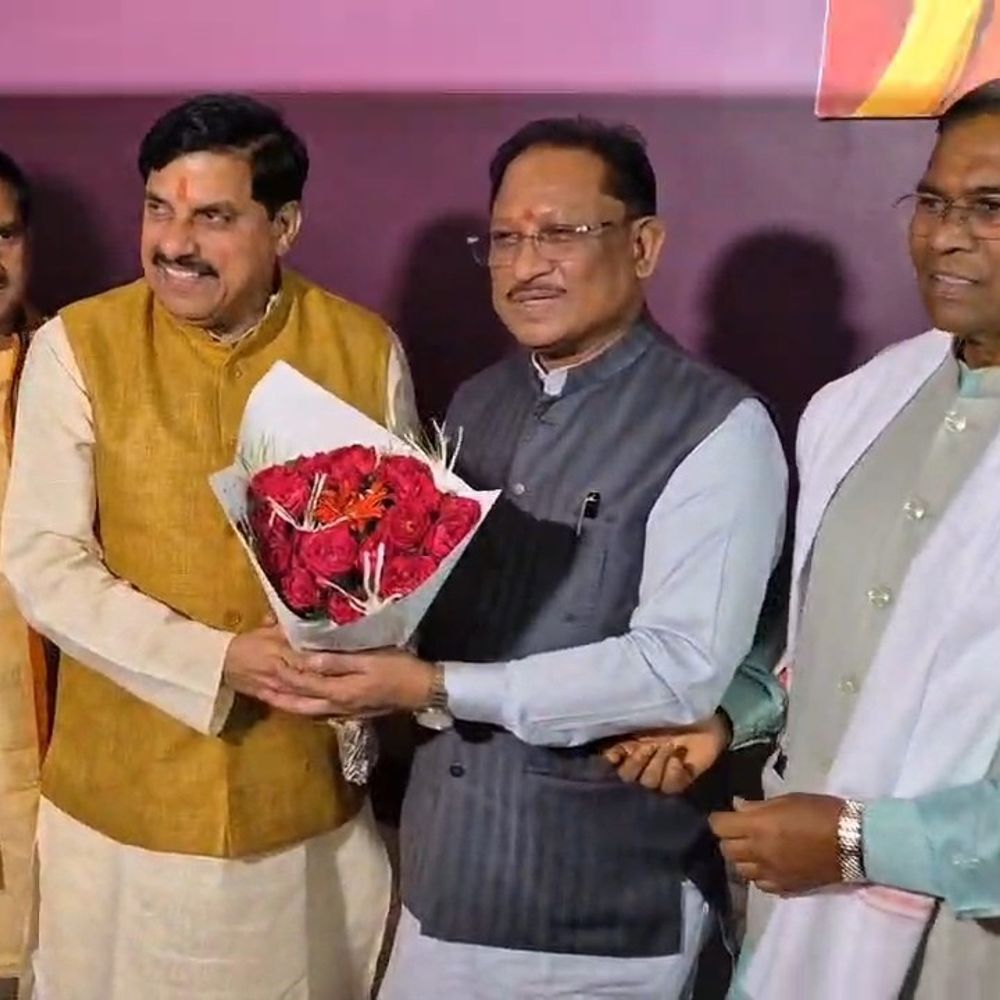 सांसद की बेटी की शादी में पहुंचे एमपी-छत्तीसगढ़ के सीएम:बेटी को दिया आशीर्वाद; कई राजनीतिक हस्तियां शामिल हुए