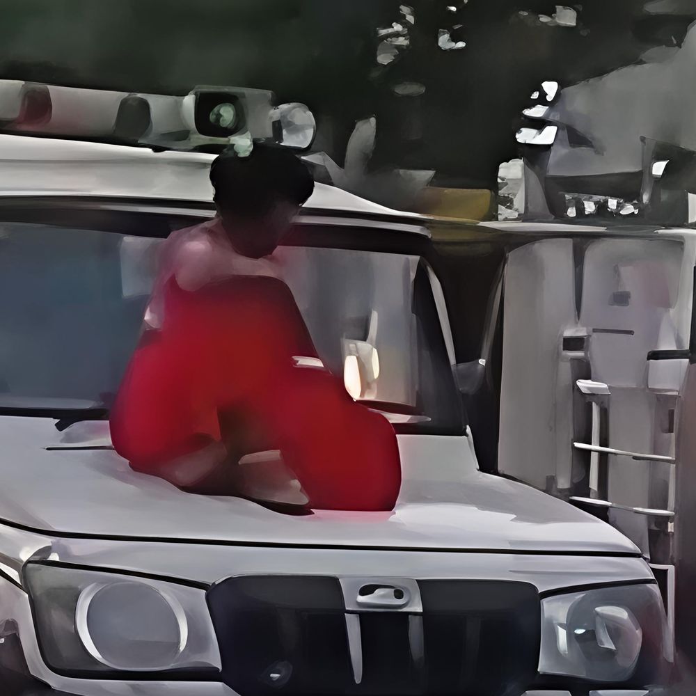 भाई की बाइक पकड़ी तो पुलिस जीप पर बैठी महिला:शिवपुरी के करेरा में वाहन चेकिंग के दौरान हंगामा, VIDEO सोशल मीडिया पर वायरल