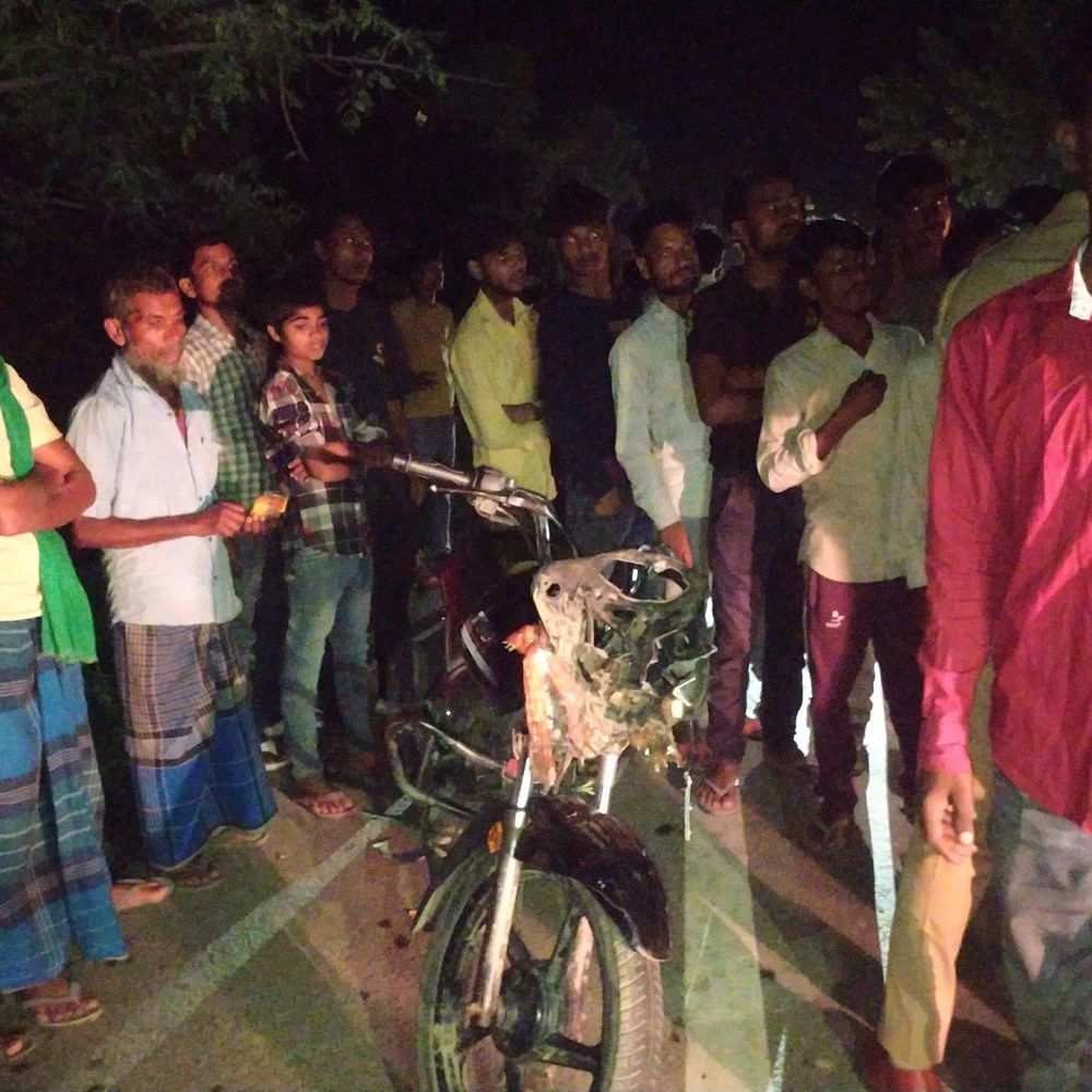 तेज रफ्तार बाइक मवेशी से टकराई, दो युवक मरे:बस्तौल चौक के पास हुआ हादसा, मवेशी लेकर जा रहा व्यक्ति गंभीर रूप से घायल