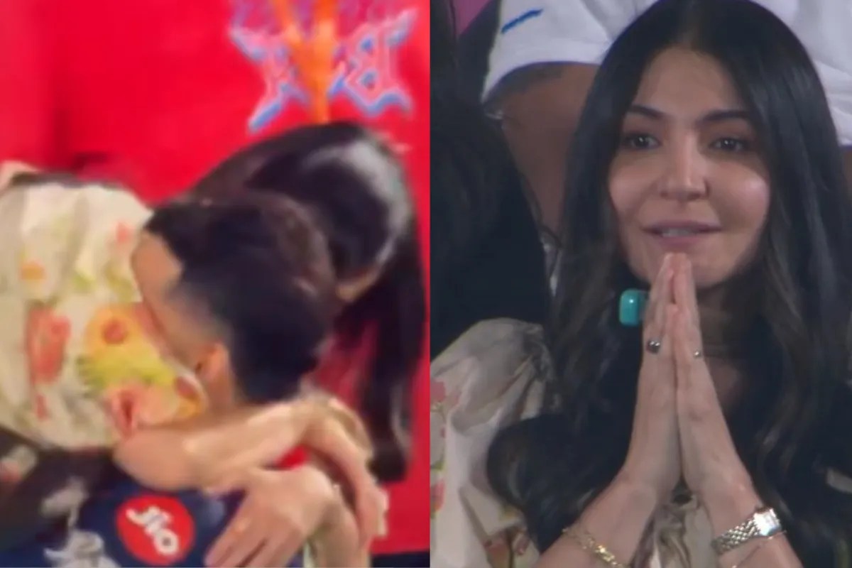 RCB की जीत के लिए मैच में राधा नाम जप कर रही थीं अनुष्का शर्मा, फाइनल में पहुंचते ही विराट कोहली ने दौड़ कर लगाया गले