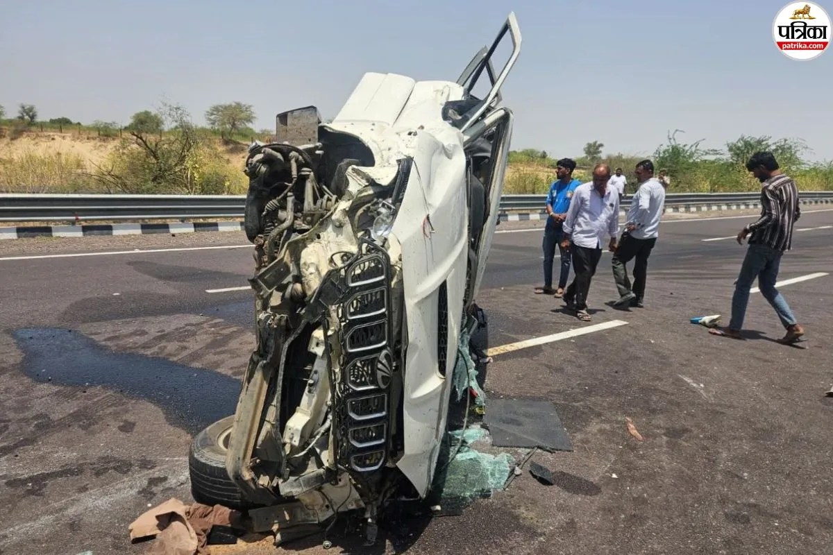 भारतमाला एक्सप्रेस-वे पर भीषण हादसा: रामदेवरा जा रहे 3 श्रद्धालुओं की मौत, तेज रफ्तार SUV के उड़े परखच्चे