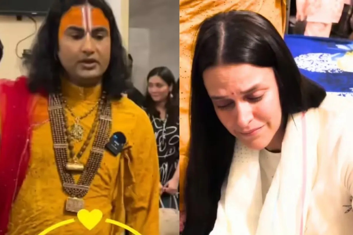 अनिरुद्धाचार्य के आश्रम में बुजुर्ग महिला को गले लगाकर फूट-फूटकर रोईं नेहा धूपिया, एक्ट्रेस का वीडियो हुआ वायरल