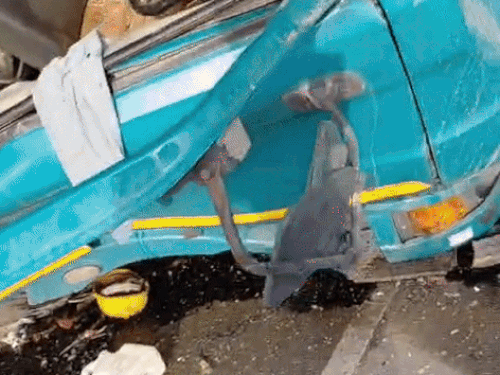 बीकानेर के श्रीडूंगरगढ़ में सड़क हादसा:पीछे से ट्रक ने टक्कर मारी, चालक का शव दोनों के बीच में फंसा
