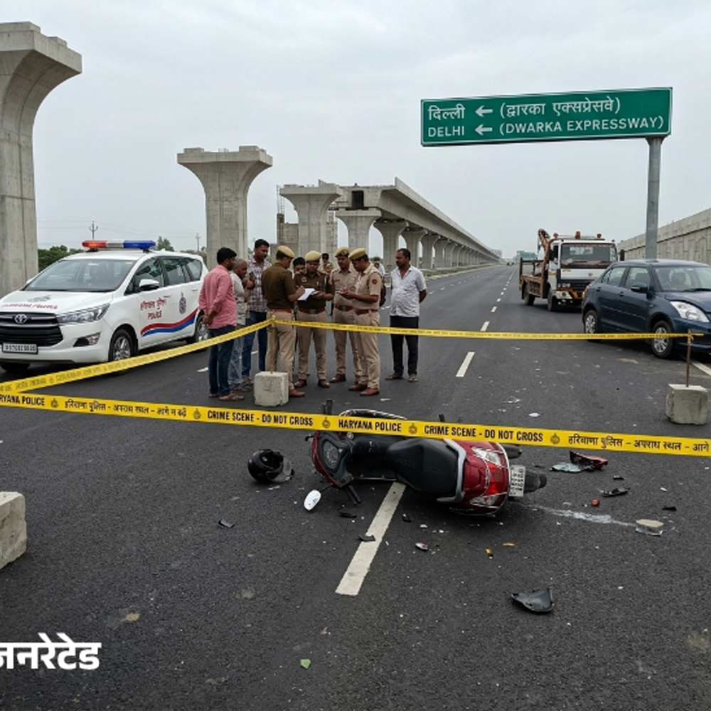 गुरुग्राम में द्वारका एक्सप्रेस-वे पर युवक की मौत:तेज रफ्तार गाड़ी ने मारी टक्कर, मानसिक रुप से परेशान, 8 दिन से लापता था