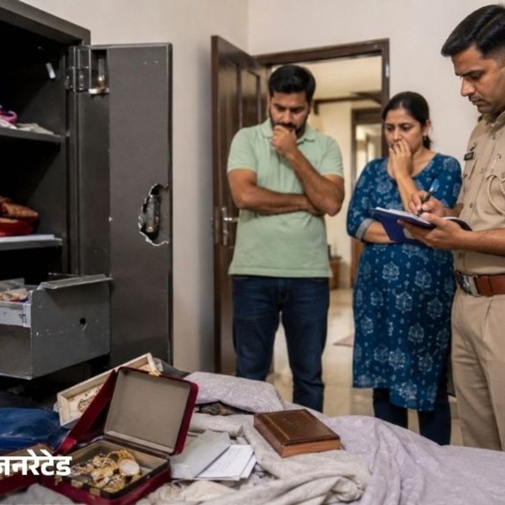 लुधियाना में नौकर किए लाखों की नकदी और जेवर चोरी:यू.पी का है अपराधी, परिवार फंक्शन में गया था, लौटे तो टूटा मिला लॉकर