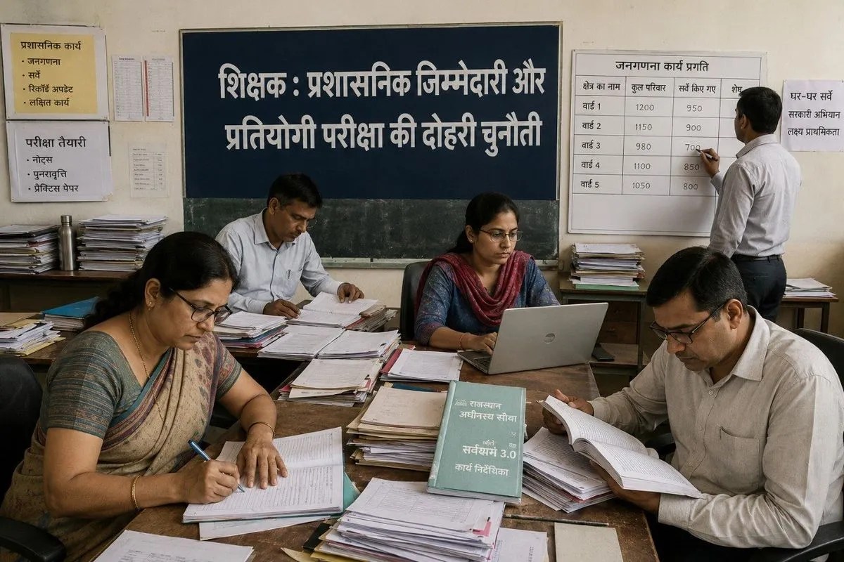 मैदान में सर्वे, शाम को अध्ययन…शिक्षकों पर दोहरी जिम्मेदारी का दबाव