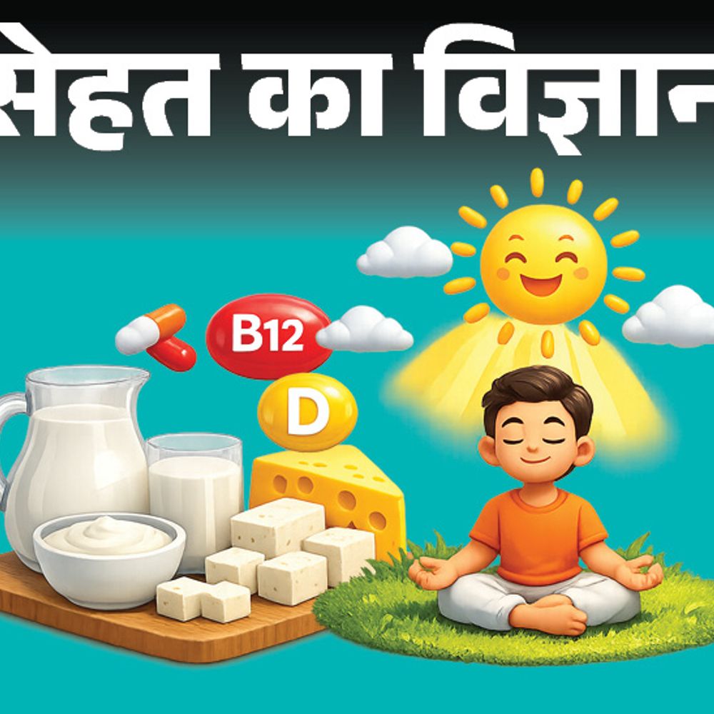सेहत का विज्ञान- शाकाहारियों को B12 डेफिशिएंसी का रिस्क:दूध-दही खाएं, विटामिन D के लिए डेली धूप लें, जानें कब सप्लीमेंट जरूरी