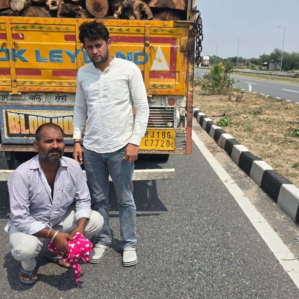 नारनौल में लकड़ी तस्करी कर ले जाता डंपर पकड़ा:राजस्थान के झुंझुनूं का व्यक्ति ले जा रहा था, वन विभाग ने लिया कब्जे में
