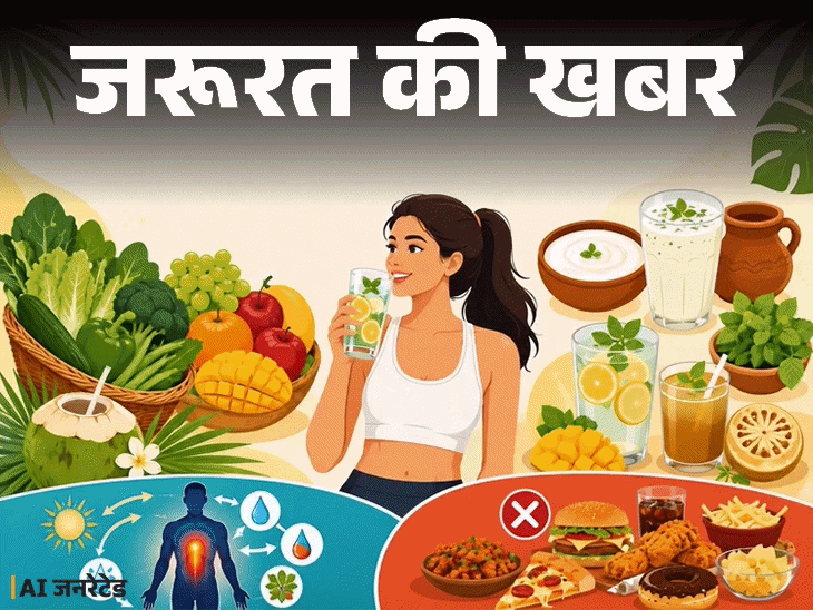 जरूरत की खबर- गर्मियों में बदलें अपनी डाइट:ये 20 चीजें खाएं, 9 फूड्स अवॉइड करें, डाइटीशियन से जानें कंप्लीट समर डाइट प्लान