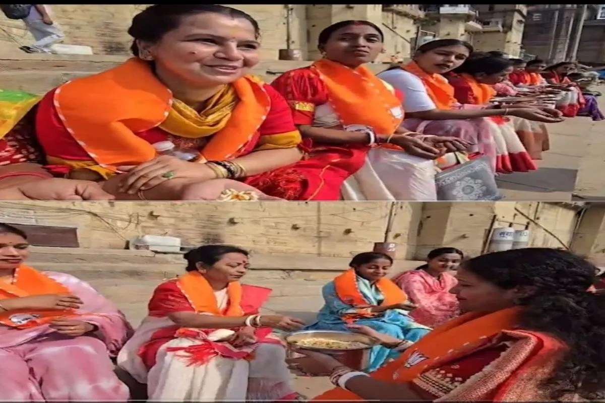 बंगाल के रुझानों पर झूम उठी काशी, गंगा घाट पर शंखनाद और झालमुड़ी के साथ जोरदार जश्न