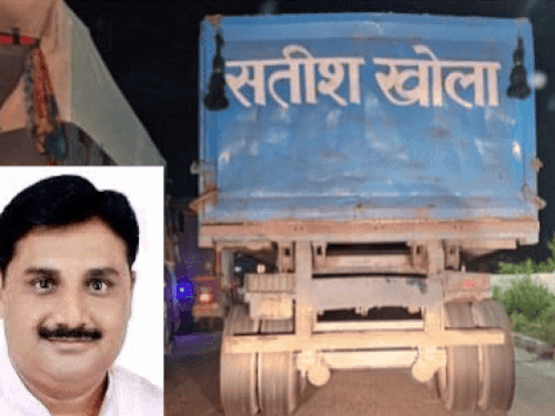 डंपर से सोशल मीडिया पर वायरल भाजपा नेता:मोटे अक्षरों में लिखे नाम पर पूछे जा रहे सवाल; रेवाड़ी SP से शिकायत